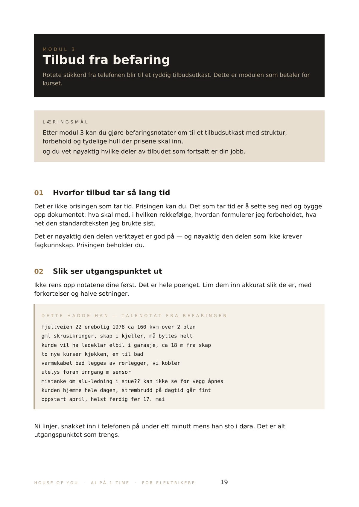 AI på 1 time — kursdokument for elektrikere