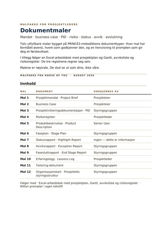 PM Document Templates